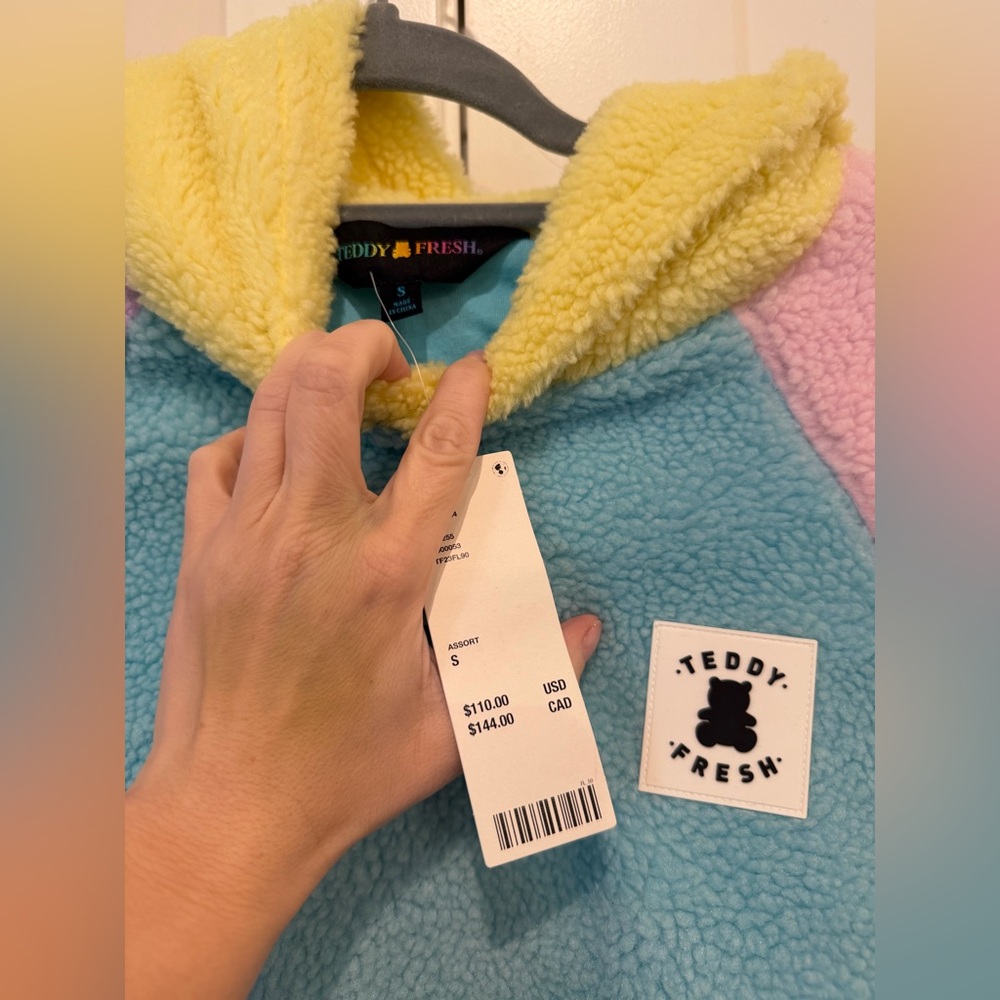 Teddy Fresh Colorblock Fleece Hoodie Sweatshirt New With Tags Sz Small Sold Out - Picture 6 of 15